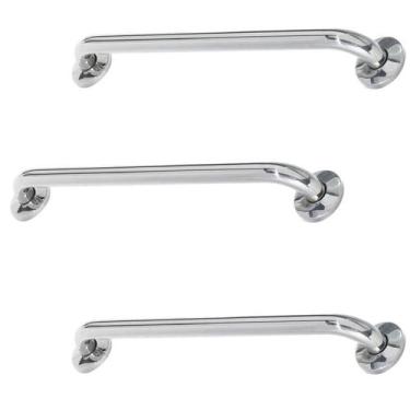 Imagem de Alça de Apoio Kit 3 Unidades 40cm Barra Inox Deficiente Cadeirante Ido