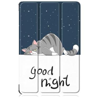 Imagem de Yiernuo Capa compatível com tablet Lenovo Tab M11 2023 TB-330FU / Lenovo Xiaoxin Pad 2024 TB-331FC de 11 polegadas, capa fina e leve de policarbonato com função despertar/hibernar automática, gato