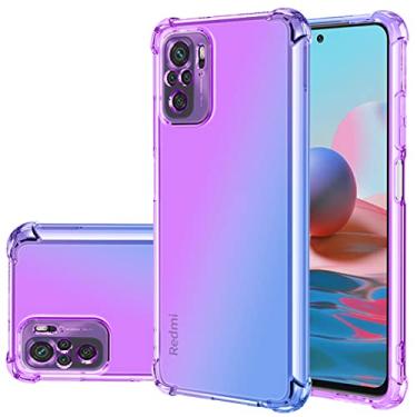Imagem de Gufuwo Capa para Redmi Note 10 4G/Redmi Note 10S M2101K7BG linda capa para meninas e mulheres, capa protetora de TPU macio antiarranhões gradiente à prova de choque para Xiaomi Redmi Note 10 4G
