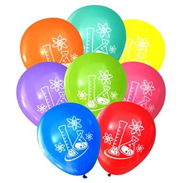 Imagem de Frascos e átomos - Balões de festa Mad Science (16 peças, dois lados) (sortidos) por Nerdy Words