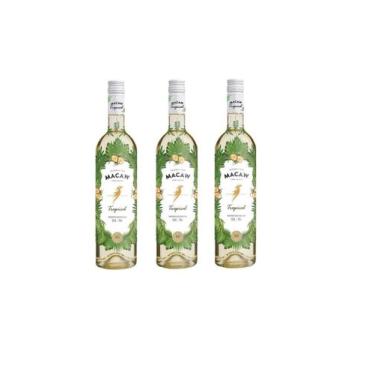 Imagem de Kit Vinho Macaw Frisante Tropical Branco Suave 750ml 3uni