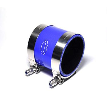 Imagem de LTI-DIRECT LTI Universal 76 mm 4-Ply Reforçado Alto Desempenho 7.6 cm ID Reta Silicone Mangueira Acoplador + Braçadeira de Parafuso T Aço Inoxidável 304 (7.6 cm AZUL)