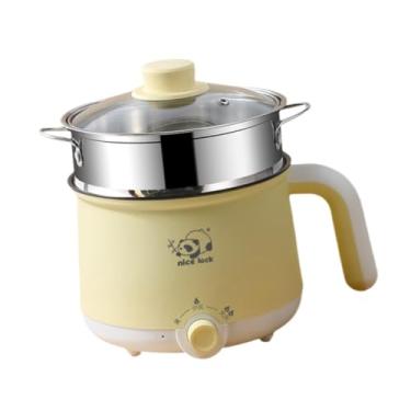 Imagem de Generic Panela elétrica portátil com alça multifuncional 2 engrenagens Raman Cooker panela elétrica de arroz para sopa aveia bife, Vaporizador de aço