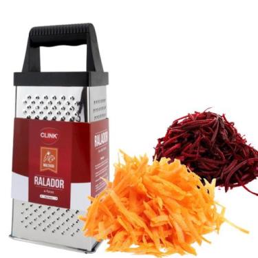 Imagem de Ralador 4 Faces Queijo Legumes Futas e Verduras Aço Inox 24cm - CLINCK