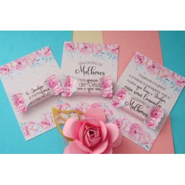 Imagem de 70 card com balinha encontro de mulheres cristãs mimo para cliente, ig