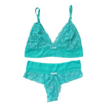 Imagem de Conjunto de Lingerie Calcinha Renda e Sutiã Sem Bojo Elegante e Confor
