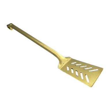 Imagem de Espátula em Inox Dourada Cozinha Fritura Vazada Fineza