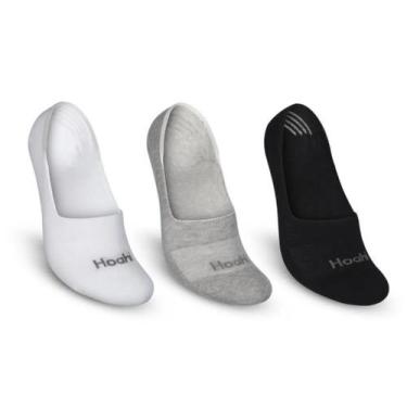 Imagem de Kit 3 Meias Hoahi Invisivel de Algodão Com silicone 39/43, Branco, Pre