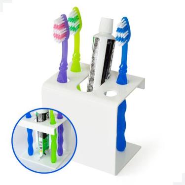 Imagem de Porta Escovas de Dente Acrílico Branco - Nico Store Brasil