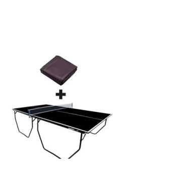 Imagem de MESA DE PING PONG OFICIAL MDP 15mm 1087 KLOPF COR PRETA C/ RODAS, SUPO