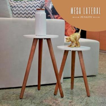 Imagem de Mesa Lateral Apoio De Canto Para Sala Quarto Decorativa - KELAN, Branc