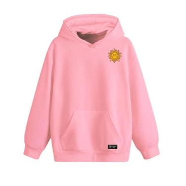 Imagem de Blusão Moletom Canguru Sol Infantil Personalizado com Capuz e Bolso - 