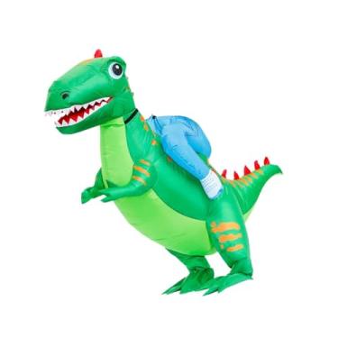 Imagem de YIJU Decoração de fantasia de dinossauro inflável para montaria Traje engraçado de dinossauro para carnaval, Adultos