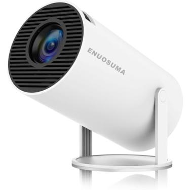 Imagem de Mini projetor, suporta projetor portátil 4K 1080p com banda dupla WIFI6 5G sem fio 5.0 Bluetooth Android 11, 160 lúmens ANSI, rotação de 180°, correção trapezoidal automática, projetor de vídeo de