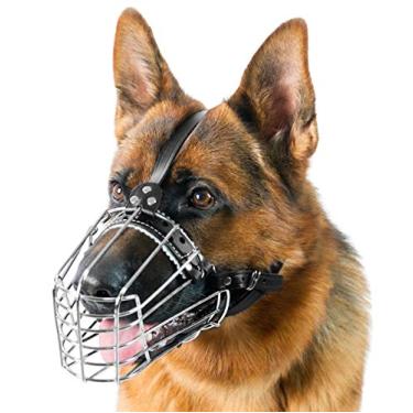 Imagem de Cesto de arame de metal cromado para cães - focinheira para cães grandes - focinheira alemã - cão pastor alemão - focinheira de gaiola - focinheira de metal - focinheira de gaiola - focinheira de cesta - focinheira grande focinheiraPetriStor №3