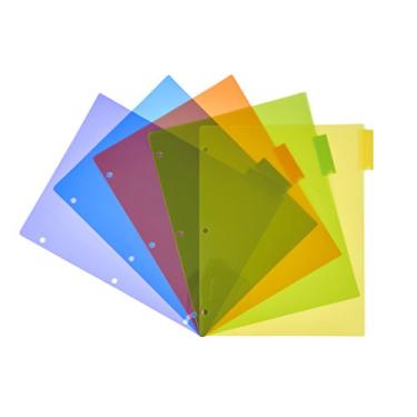 Imagem de Divisórias de índice de 5 abas Charles Leonard, cores sortidas, 5 por pacote, 24 pacotes (48500-ST)