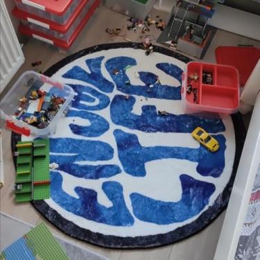 Imagem de CDHZYQ Enjoy Life Tapete redondo em forma de banheiro personalidade preto e azul tapete de banho lavável tapete de área tapete de corredor decoração de quarto tapete de banho (60 cm, aproveite a vida)