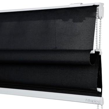 Imagem de Cortina Romana Tela Solar 3% 1,65 (lar) x 1,10 (alt) (Preto - Acabamento Branco)