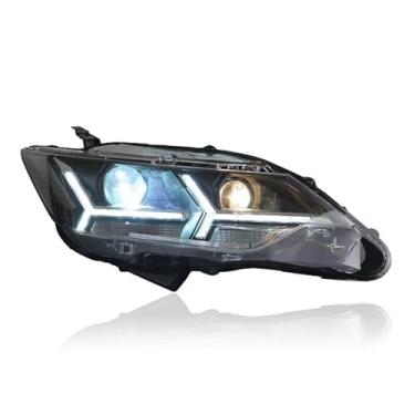 Imagem de Estilo do carro compatível com toyota camry v55 led farol 2015-2017 led drl hid lâmpada de cabeça anjo olho bi xenon acessórios(Headlight LED,Dynamic Signal)