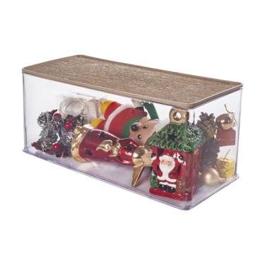 Imagem de Caixa Organizadora Acrilica Grande Multiuso Empilhável Tampa Texturizada Banheiro Cozinha