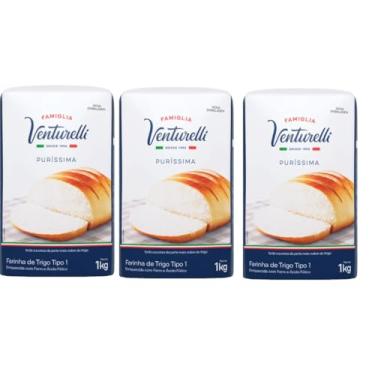 Imagem de FAMIGLIA VENTURELLI Farinha De Trigo Tipo 1 Famiglia Venturelli Puríssima 1 Kg 3 Und.