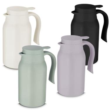 Imagem de Garrafa De Café Térmica 950ML Em Aço Inoxidável Com Parede Dupla, Com Alça Ergônomica e Tampa Com Sistema Anti-Vazamento Vedado Em Silicone Corta Pingo (Preto)