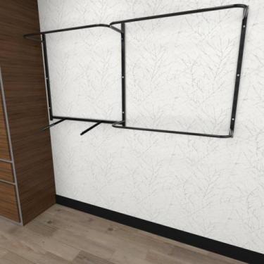 Imagem de Arara de roupas closet quarto com 9 peças regulável 200x100 cm cor pre