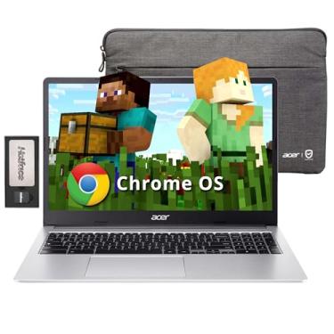 Imagem de Acer Notebook Chromebook 315 HD de 15,6 polegadas, Intel Pentium N6000, 4 GB LPDDR4X, armazenamento de 288 GB (128 GB eMMC e conjunto de estação de ancoragem de 160 GB), gráficos Intel UHD, teclado