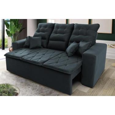 Imagem de Sofá Retrátil/Reclinável Europa 1,80m Cinza Lunar c/ Molas Espirais - 