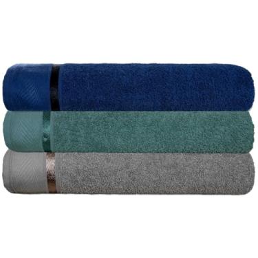 Imagem de Kit 3 Toalhas Banhao Gigante Glamour 500g - Super Macia