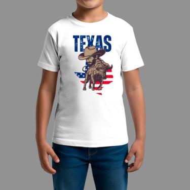 Imagem de Camisetas Infatil Country Moda Country Manga Curta Gola Redonda Texas 