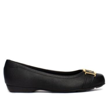 Imagem de Sapatilha Feminina Modare Casual Com Fivela Dourada Preto, Preto, 35