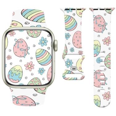 Imagem de Watbro Pulseira de relógio de férias compatível com Apple Watch de 38 mm, 40 mm, 41 mm, 42 mm, 44 mm, 45 mm e 49 mm, feminina e masculina, design de pulseira esportiva fofa de silicone macio para