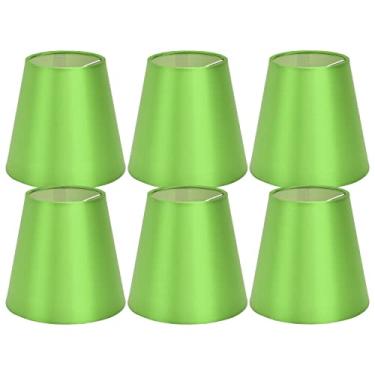 Imagem de GRCFUMO 6 PCS Abajur de tecido, abajur de mesa, abajur E14, abajur de teto para quarto e sala de estar (Verde fluorescente PX157)