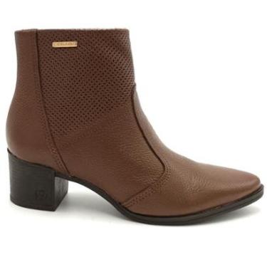 Imagem de Bota Feminina Pegada Cano Baixo Couro Marrom Toffe - 280502-Feminino