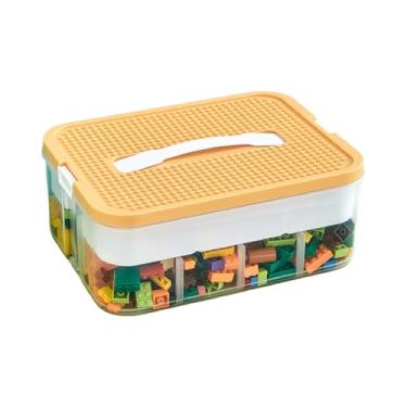 Imagem de Organizador de brinquedos caixa de armazenamento de plástico para Lego bloco de construção empilhável caixa de organização de sala de jogos para Lego, jogos de tabuleiro, suprimentos de artesanato