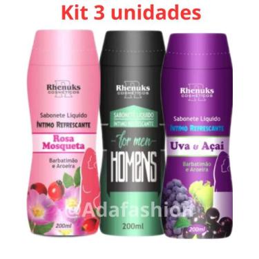 Imagem de Sabonete intimo rhenuks kit 3 unidades, Rosa Mosqueta/Formen/Uva&Açai