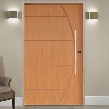 Imagem de Kit Porta de Madeira Pivotante 210x102cm Batente 14cm Fechadura 803 Rolete Externa Belissima 6 Hale