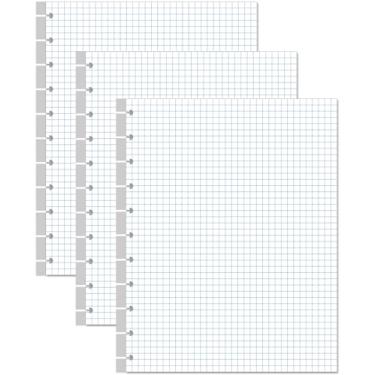 Imagem de (Pacote com 3) Papel quadriculado A4 TUL – Papel milimetrado de 11 discos, tamanho carta 300 folhas/600 páginas, papel branco 100 g/m², 21 x 28 cm