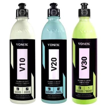 Imagem de Kit Polimento Vonixx V10 Corte + V20 Refino + V30 Lustro