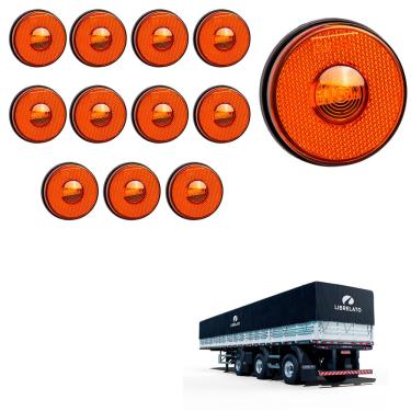 Imagem de 12 Lanterna Lateral Librelato LED Âmbar 85mm Saída Conector