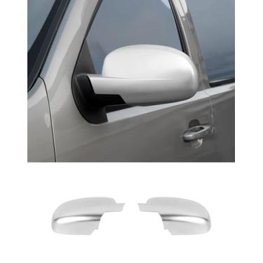 Imagem de Capas de espelho retrovisor totalmente compatíveis com Chevy Silverado GMC Sierra Avalanche Tahoe Suburban Yukon Escalade ESV 2007-2014 Tampas de espelho retrovisor, prateado