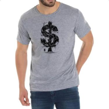 Imagem de Camiseta Cinza Cifrao arvore e balanco - Alearts, M