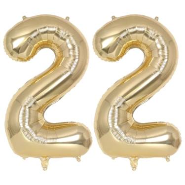 Imagem de Champagne Gold Large Number 22 Balloon, 40 Inch Light Gold Foil Helium Number Balloons, Giant Mylar Number 22 Balloons for 22 Years Old Birthday Party Anniversary Decorations (Champagne Gold 22)