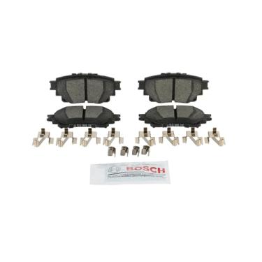 Imagem de BOSCH BE2305H Conjunto de pastilhas de freio a disco de cerâmica azul com hardware - Compatível com Lexus IS, NX, RC, RX, RZ, TX; Subaru Solterra; Toyota bZ4X, Corolla, Crown, Highlander, RAV4 Prime