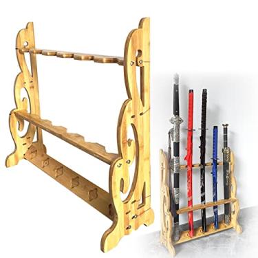 Imagem de Suporte de espada suporte vertical para katana, prateleiras de exibição de armas de pé, prateleira de exibição de espadas samurais de 1 a 9 níveis, cabide de espadas Wakizashi tanto, suporte de ex