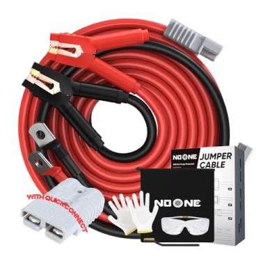 Imagem de NOONE Cabos Booster Jumper Heavy Duty 2/0 Gauge 30 FT 1500 AMP com plugues de conexão rápida para caminhão SUV carro com gasolina de até 8 litros