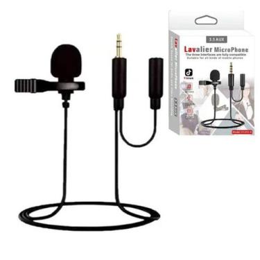 Imagem de Microfone de Lapela P/ Celular Estéreo P2/P3 - Lavalier - import