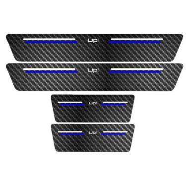 Imagem de Kit Soleira Protetora Porta Premium Blue Fibra Carbono - UP! - Jhow Ad