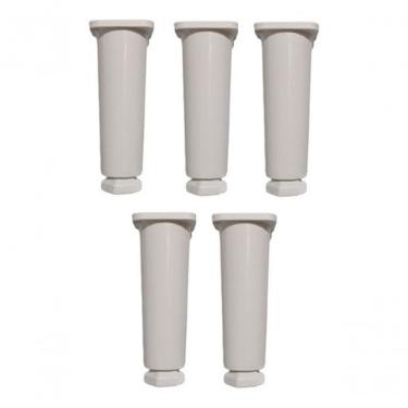 Imagem de Kit Com 5 Pés Para Gabinete De Pia Armário Balcão 14cm Regulável Geli Branco